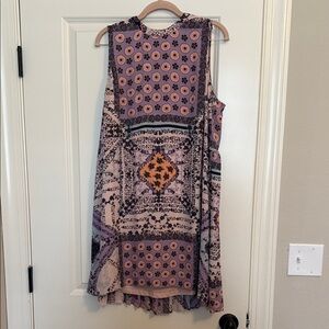 Sleeveless Lavender Printed Boho Dress